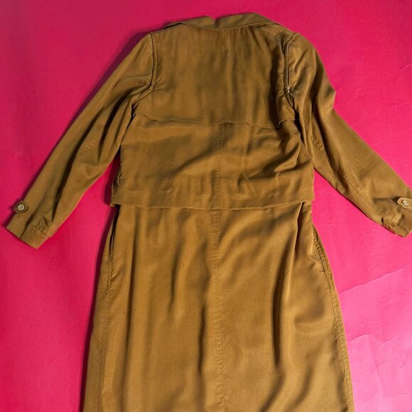 VETTA Convertible Trench Coat – 4-in-1 Sustainable Gold Tencel Jacket, Size S - Picture 9 of 13